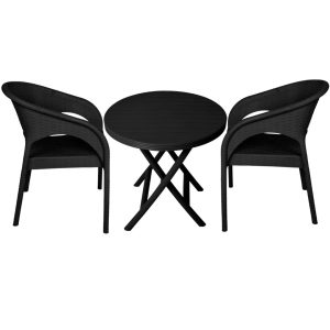 سفير طقم اثاث خارجى اللمه 3 ق ( 2 كرسى + تربيزة  قابلة للطى )