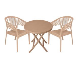 سفير طقم اثاث خارجى دايموند 3 ق ( 2 كرسى + تربيزة  قابلة للطى )